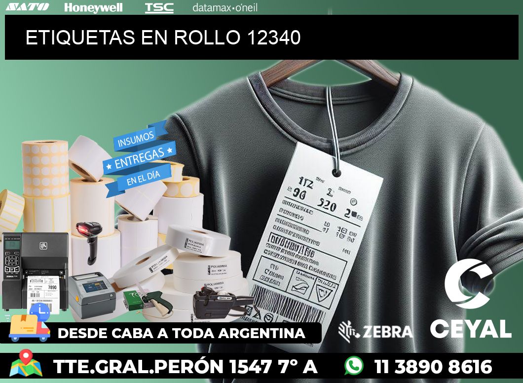 ETIQUETAS EN ROLLO 12340
