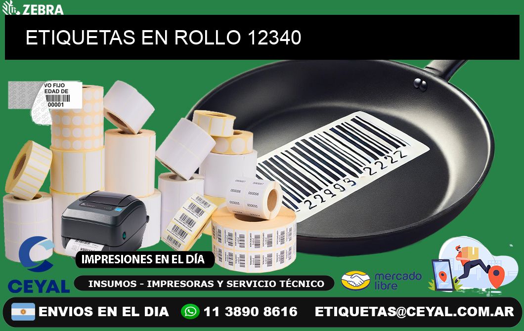 ETIQUETAS EN ROLLO 12340