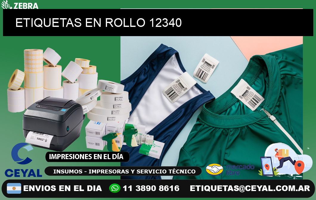 ETIQUETAS EN ROLLO 12340