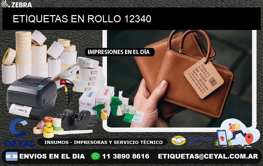 ETIQUETAS EN ROLLO 12340