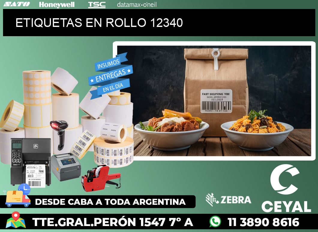 ETIQUETAS EN ROLLO 12340