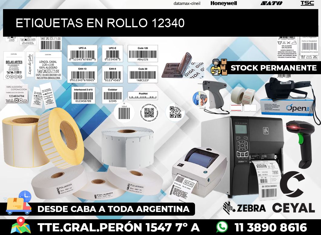 ETIQUETAS EN ROLLO 12340