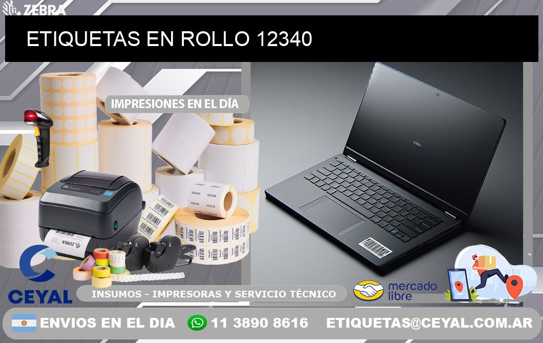 ETIQUETAS EN ROLLO 12340