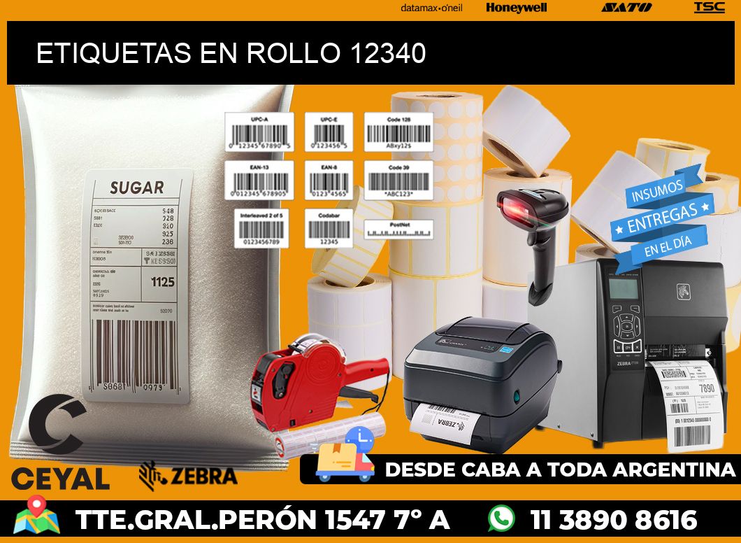 ETIQUETAS EN ROLLO 12340