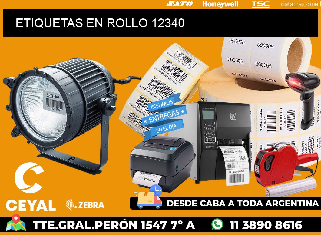 ETIQUETAS EN ROLLO 12340
