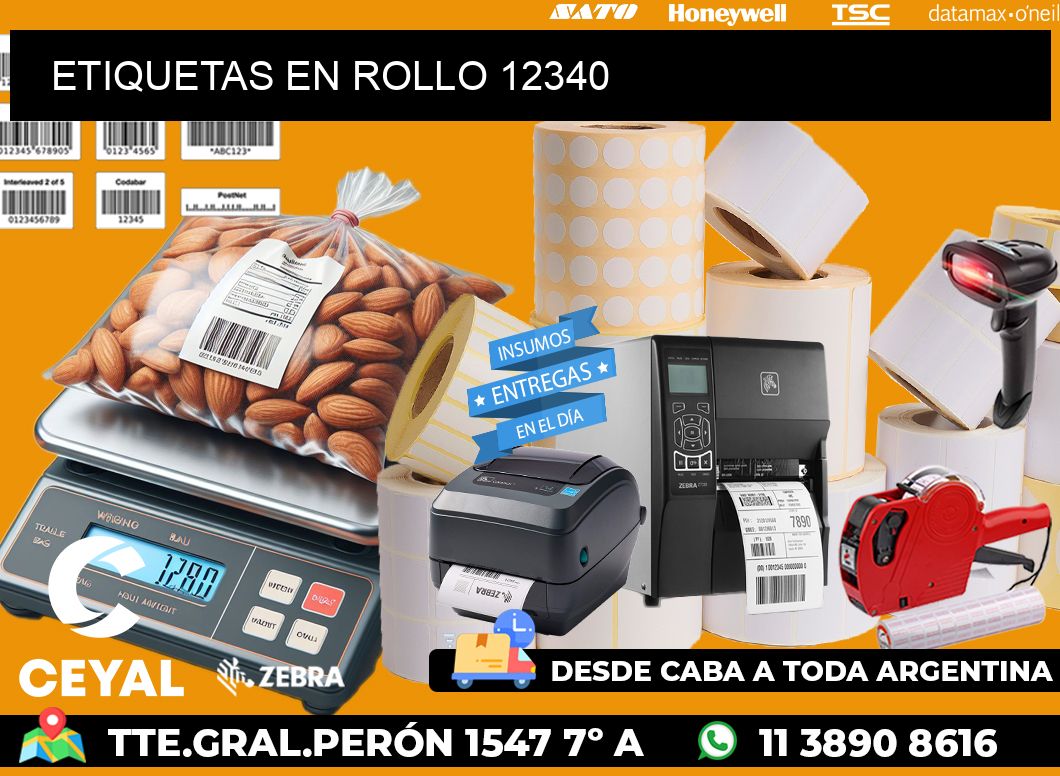 ETIQUETAS EN ROLLO 12340