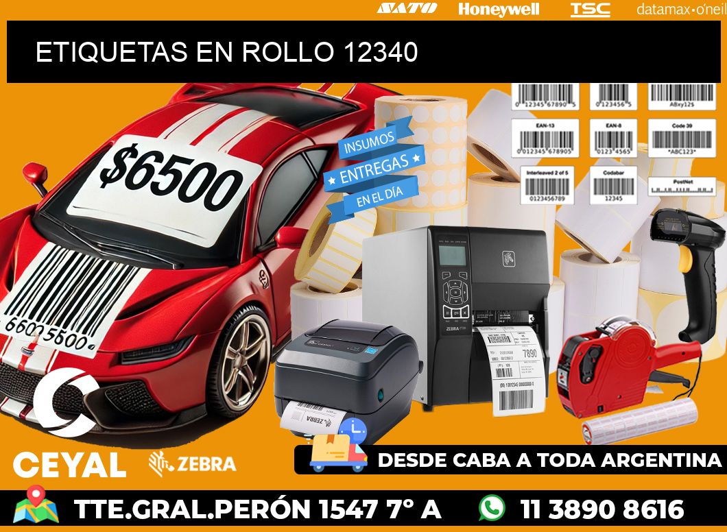 ETIQUETAS EN ROLLO 12340