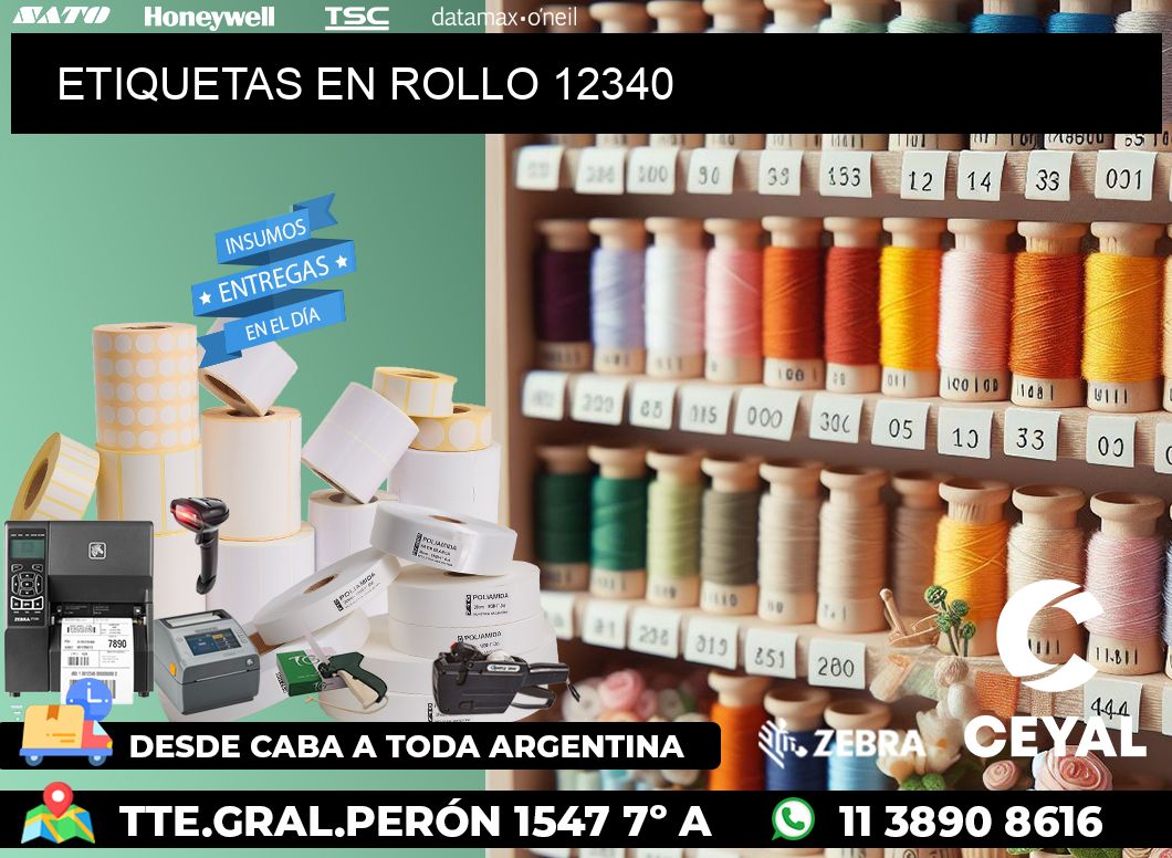 ETIQUETAS EN ROLLO 12340