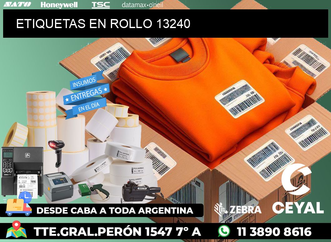 ETIQUETAS EN ROLLO 13240