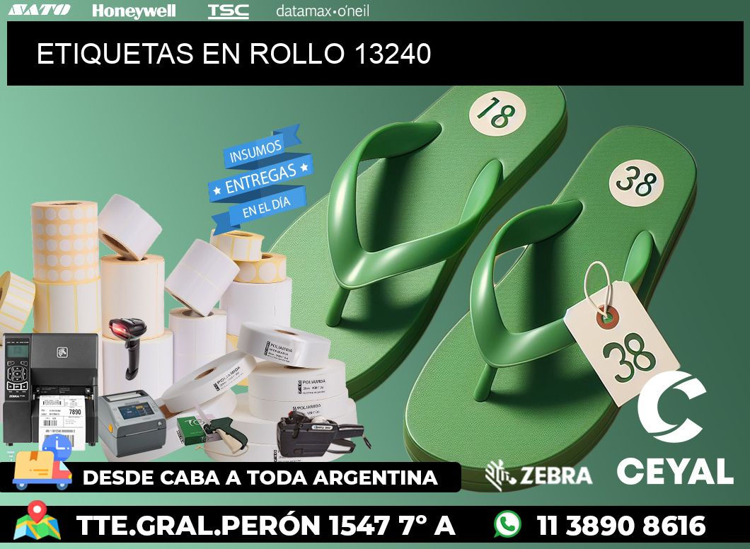 ETIQUETAS EN ROLLO 13240