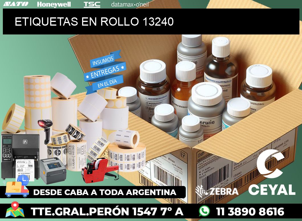 ETIQUETAS EN ROLLO 13240
