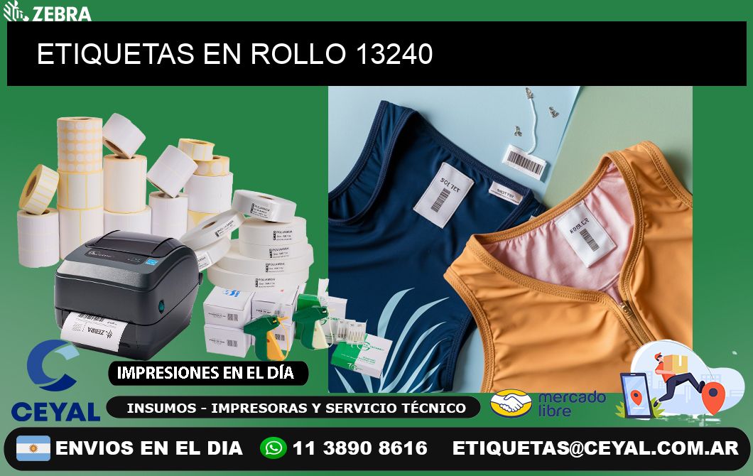 ETIQUETAS EN ROLLO 13240