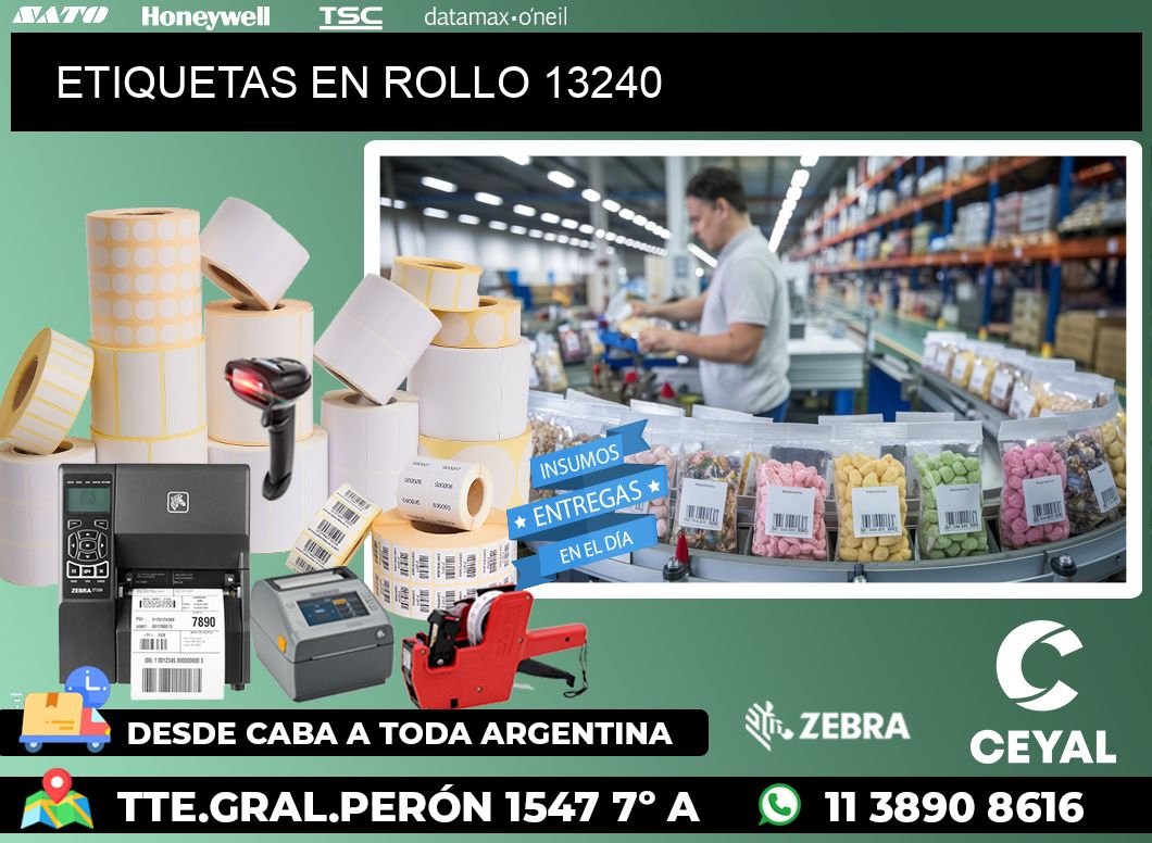 ETIQUETAS EN ROLLO 13240