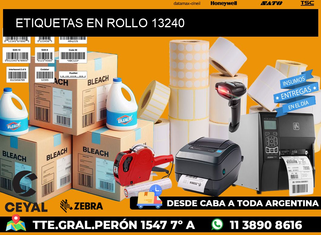ETIQUETAS EN ROLLO 13240