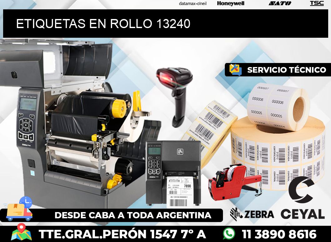 ETIQUETAS EN ROLLO 13240