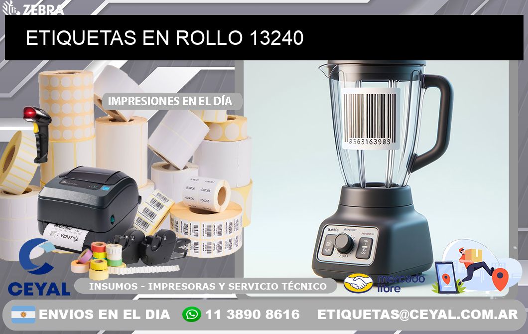 ETIQUETAS EN ROLLO 13240