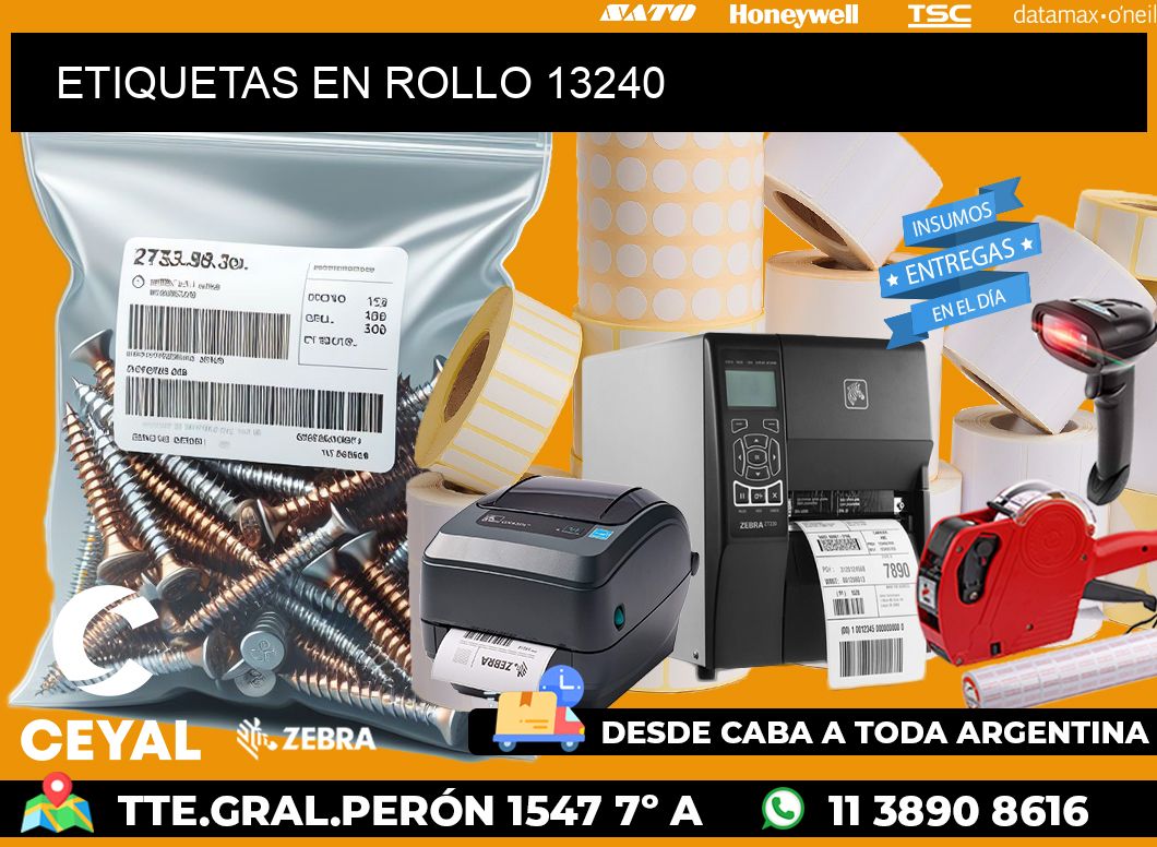 ETIQUETAS EN ROLLO 13240