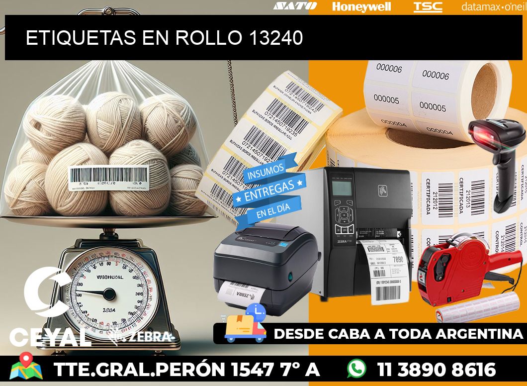 ETIQUETAS EN ROLLO 13240