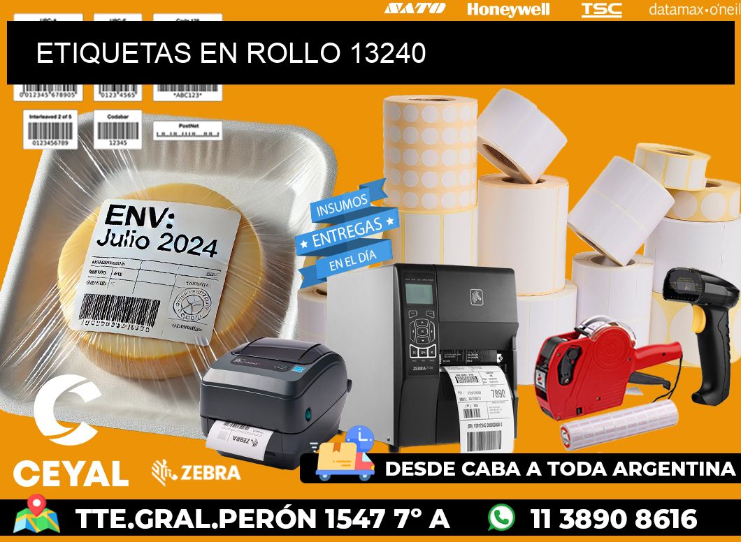 ETIQUETAS EN ROLLO 13240