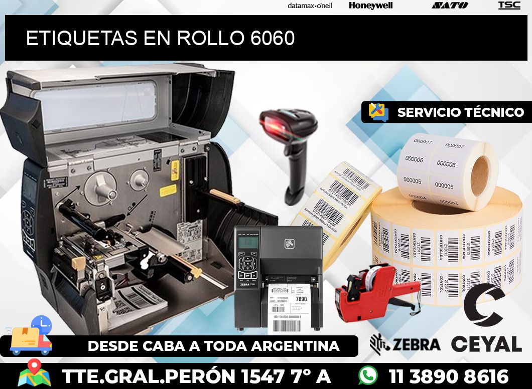 ETIQUETAS EN ROLLO 6060