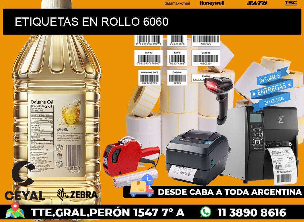 ETIQUETAS EN ROLLO 6060