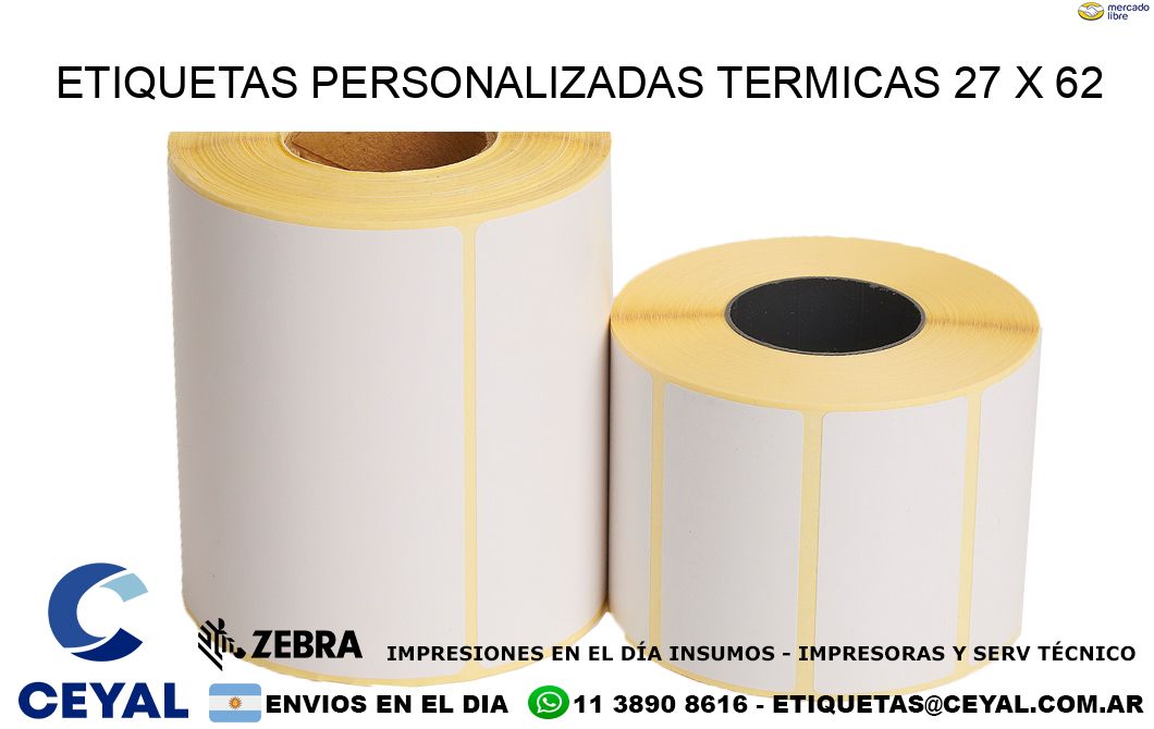 ETIQUETAS PERSONALIZADAS TERMICAS 27 x 62