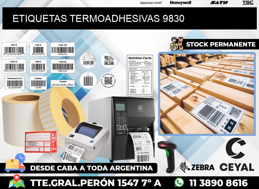 ETIQUETAS TERMOADHESIVAS 9830
