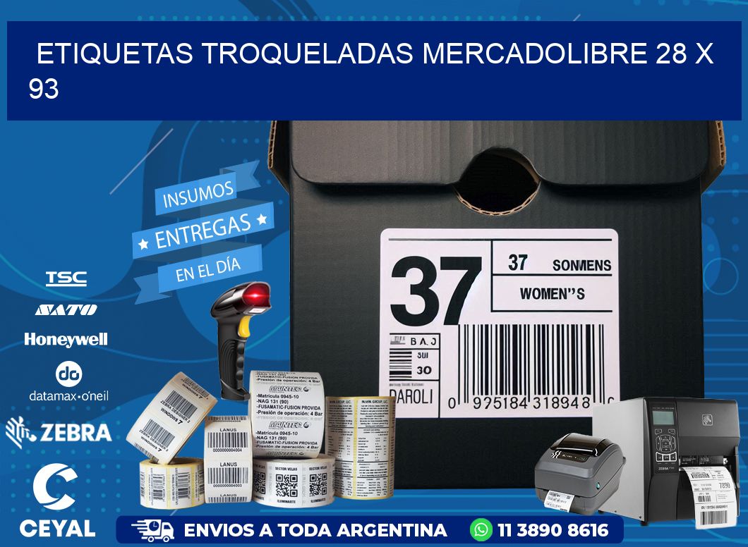 ETIQUETAS TROQUELADAS MERCADOLIBRE 28 x 93