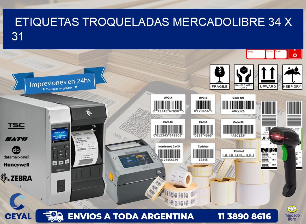 ETIQUETAS TROQUELADAS MERCADOLIBRE 34 x 31