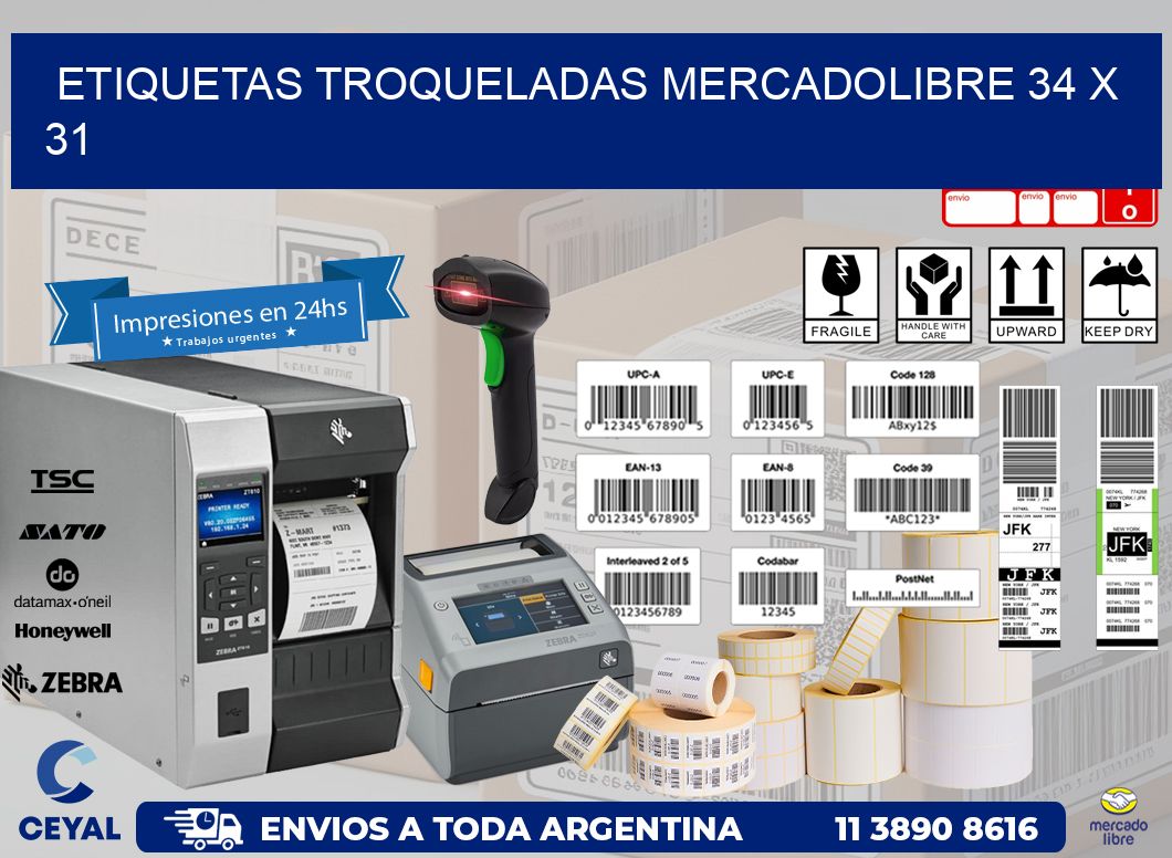 ETIQUETAS TROQUELADAS MERCADOLIBRE 34 x 31