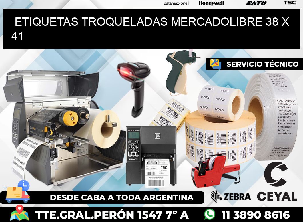 ETIQUETAS TROQUELADAS MERCADOLIBRE 38 x 41