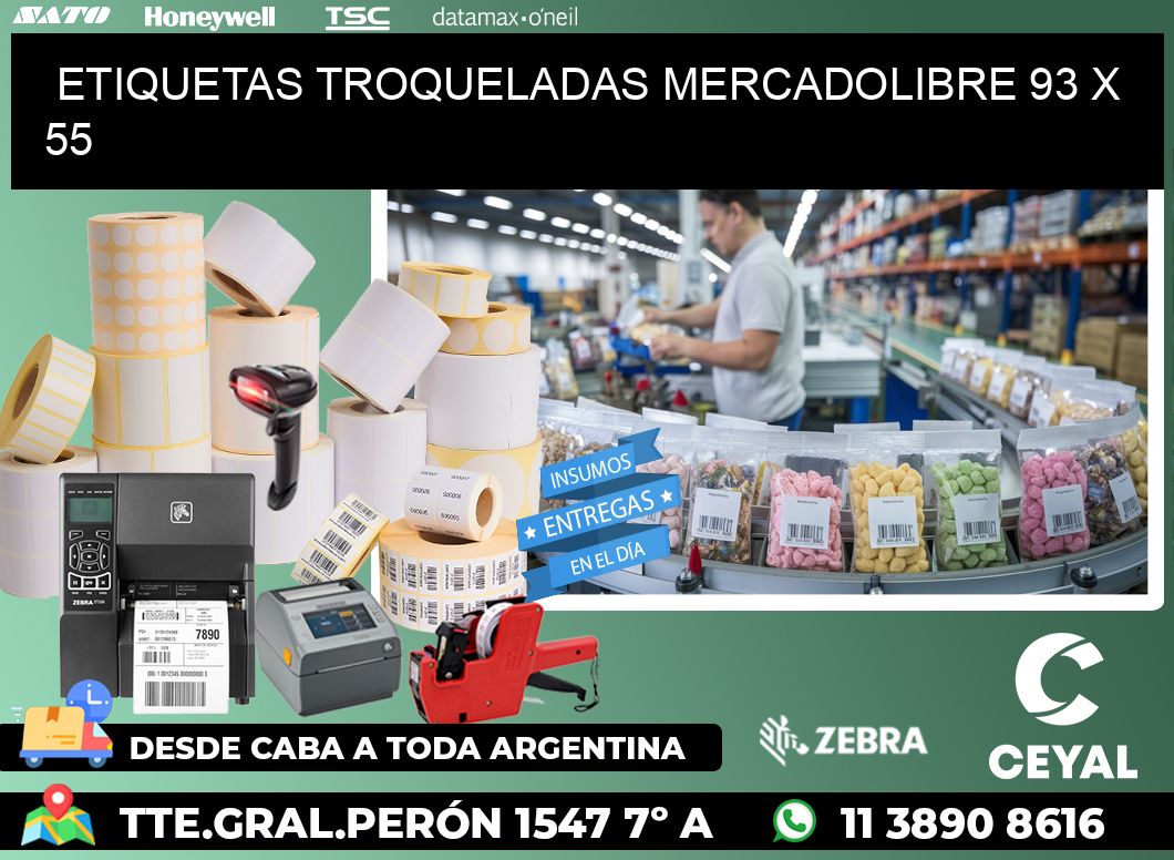 ETIQUETAS TROQUELADAS MERCADOLIBRE 93 x 55