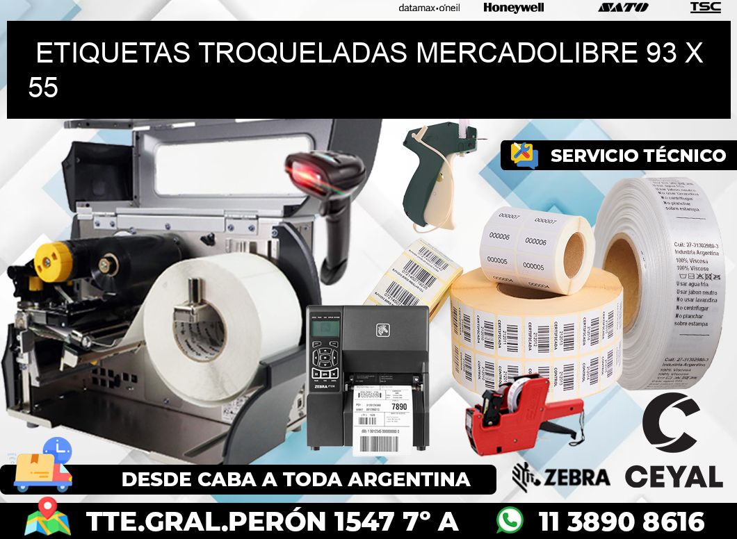 ETIQUETAS TROQUELADAS MERCADOLIBRE 93 x 55