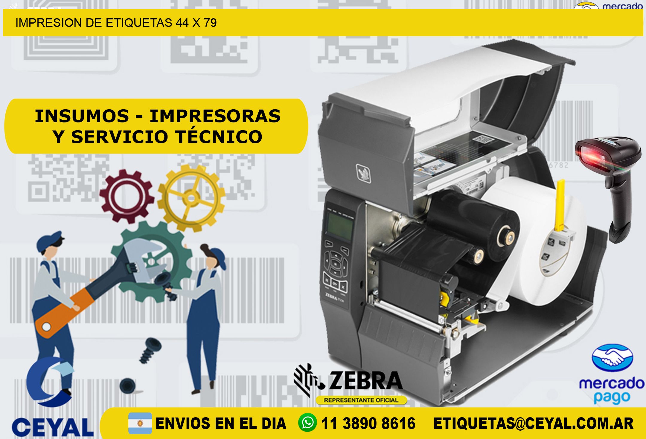 IMPRESION DE ETIQUETAS 44 x 79