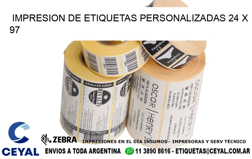 IMPRESION DE ETIQUETAS PERSONALIZADAS 24 x 97