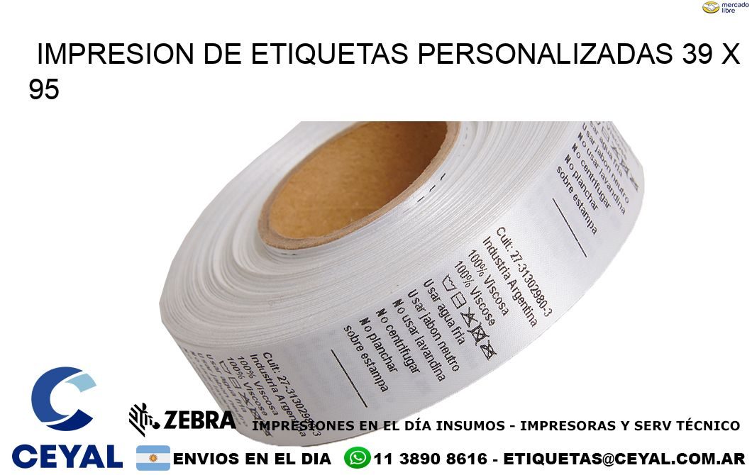 IMPRESION DE ETIQUETAS PERSONALIZADAS 39 x 95