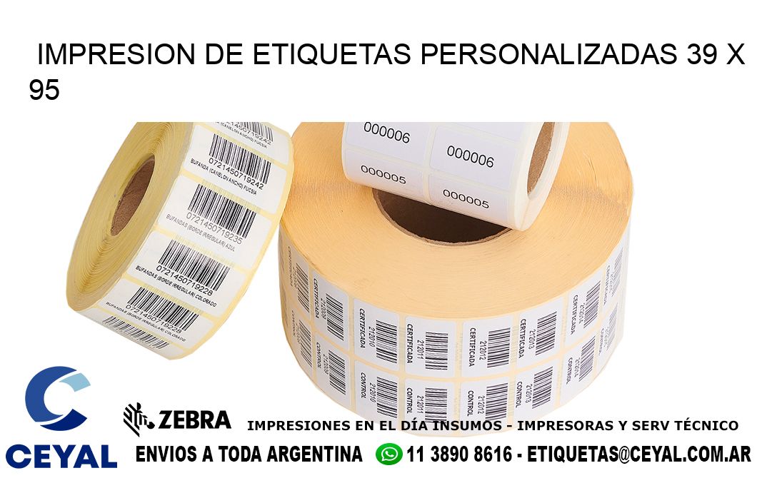 IMPRESION DE ETIQUETAS PERSONALIZADAS 39 x 95