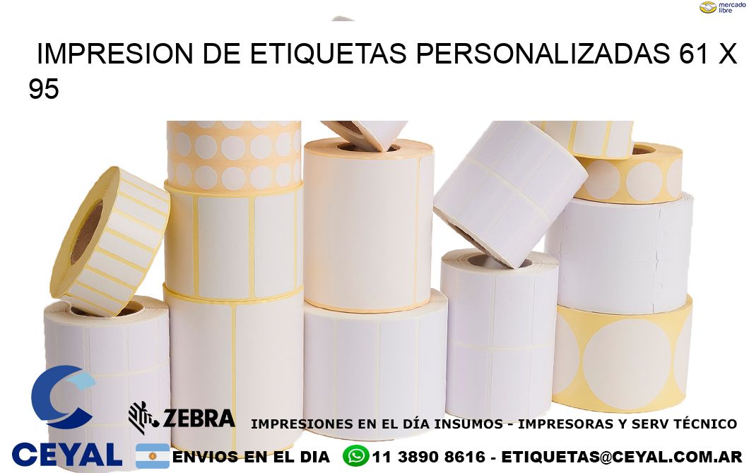 IMPRESION DE ETIQUETAS PERSONALIZADAS 61 x 95
