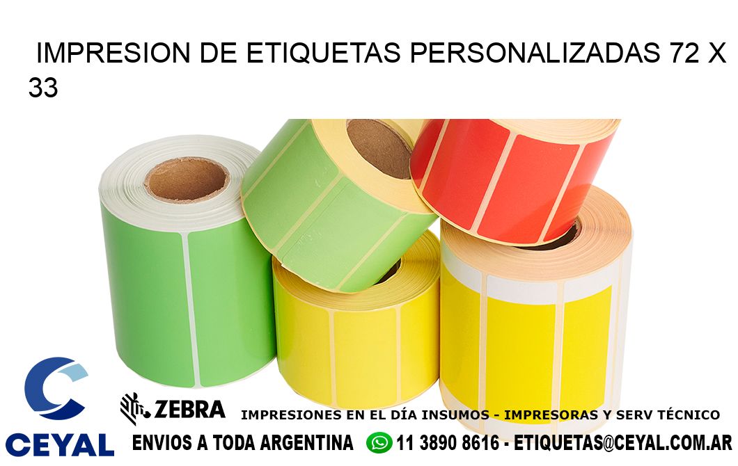 IMPRESION DE ETIQUETAS PERSONALIZADAS 72 x 33