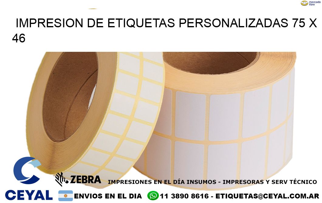 IMPRESION DE ETIQUETAS PERSONALIZADAS 75 x 46