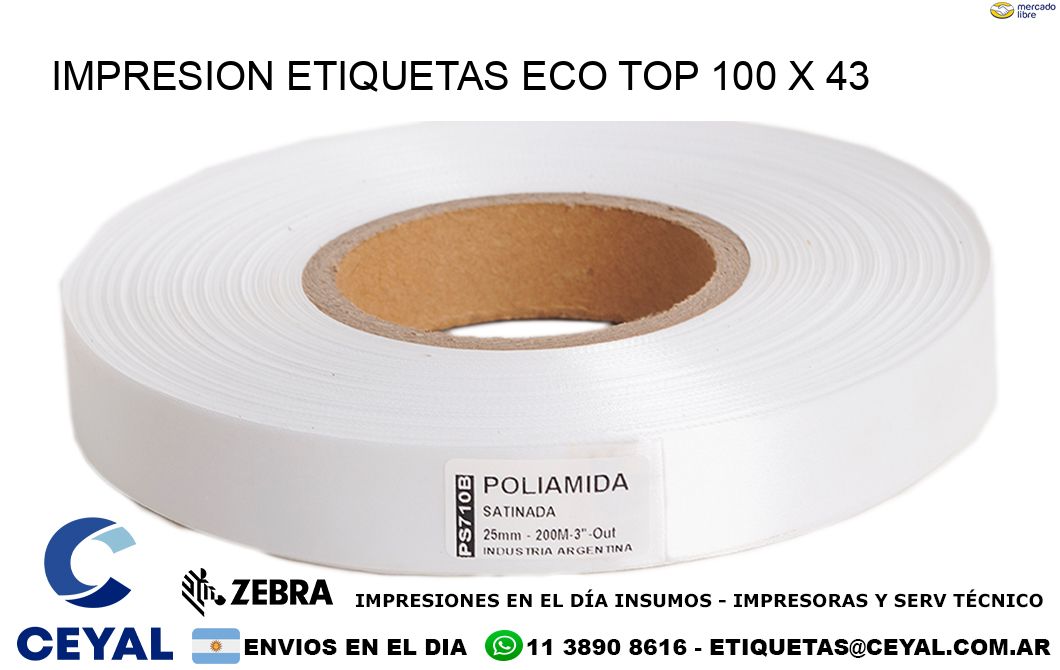 IMPRESION ETIQUETAS ECO TOP 100 x 43