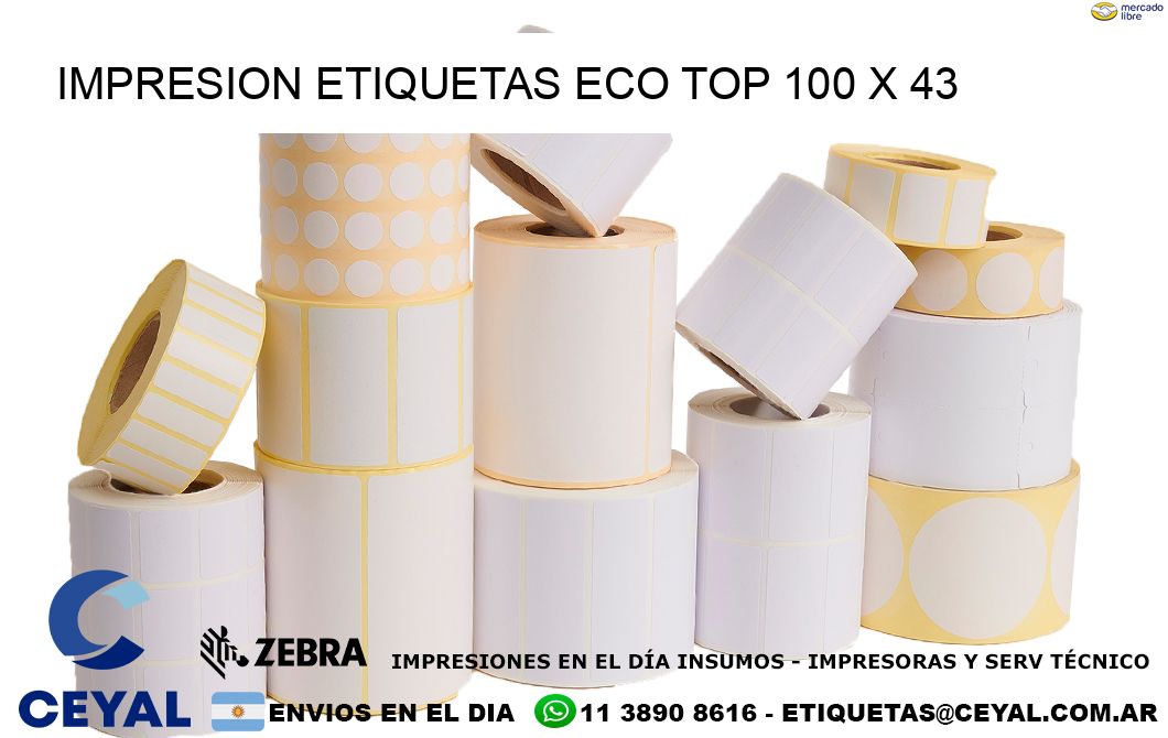 IMPRESION ETIQUETAS ECO TOP 100 x 43