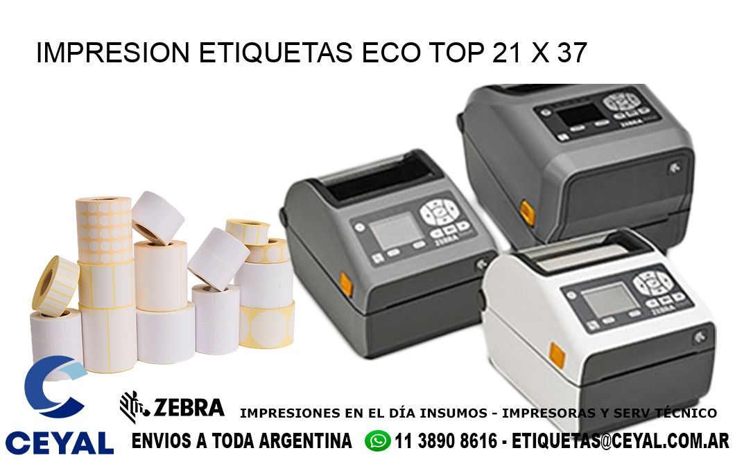 IMPRESION ETIQUETAS ECO TOP 21 x 37