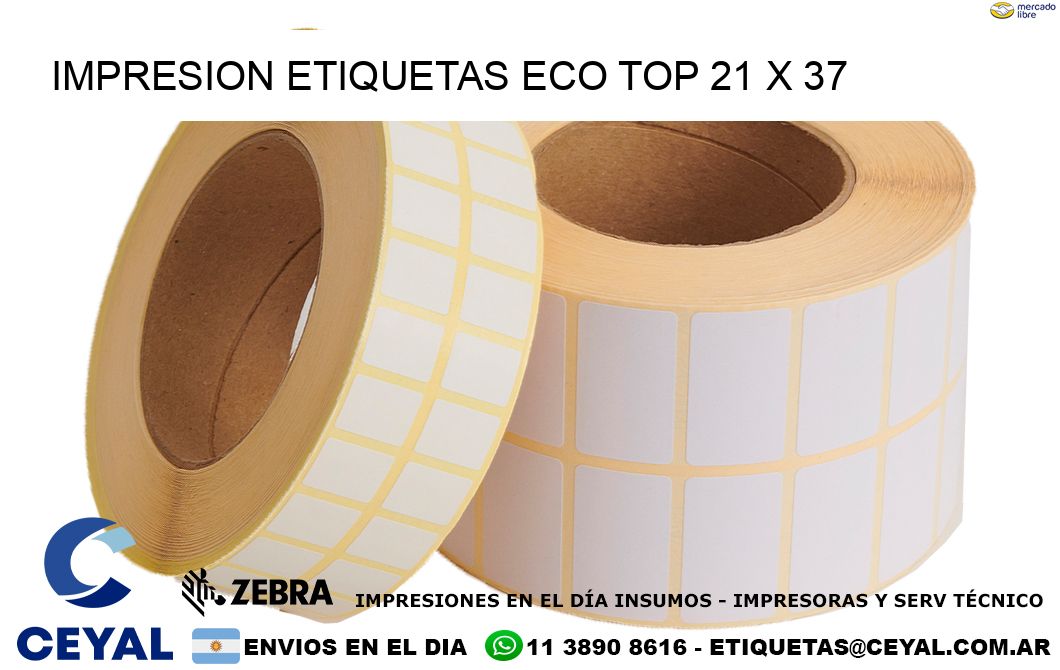 IMPRESION ETIQUETAS ECO TOP 21 x 37