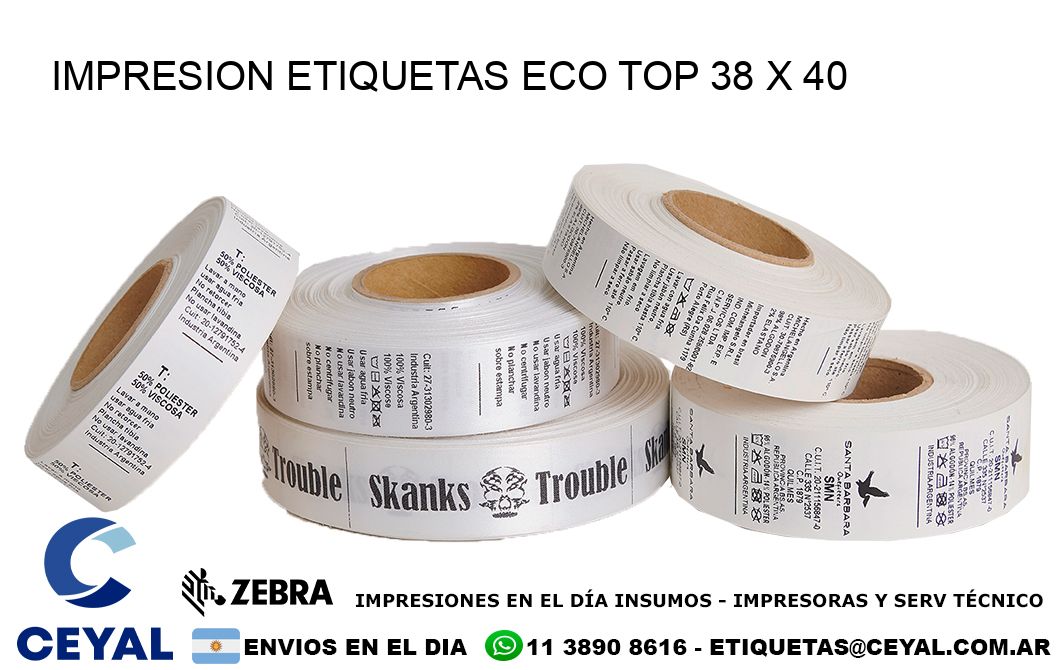 IMPRESION ETIQUETAS ECO TOP 38 x 40