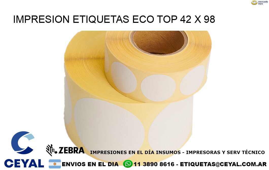 IMPRESION ETIQUETAS ECO TOP 42 x 98