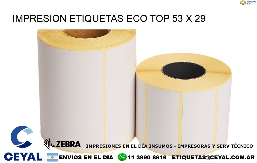 IMPRESION ETIQUETAS ECO TOP 53 x 29