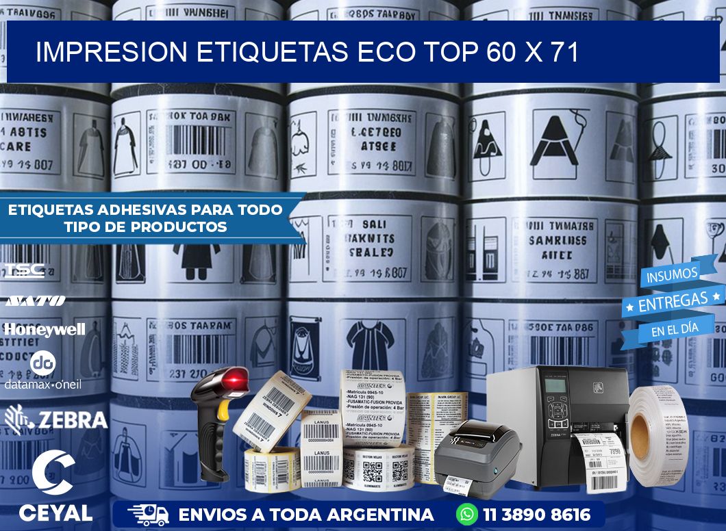 IMPRESION ETIQUETAS ECO TOP 60 x 71
