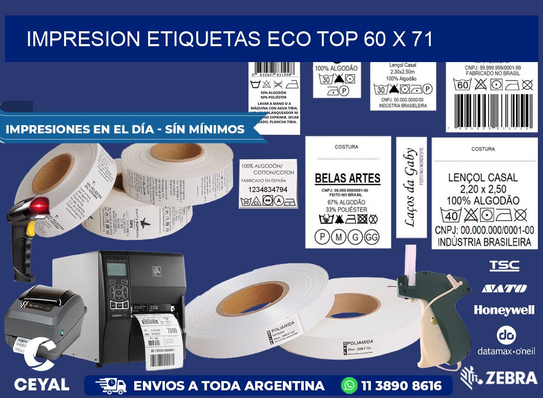 IMPRESION ETIQUETAS ECO TOP 60 x 71