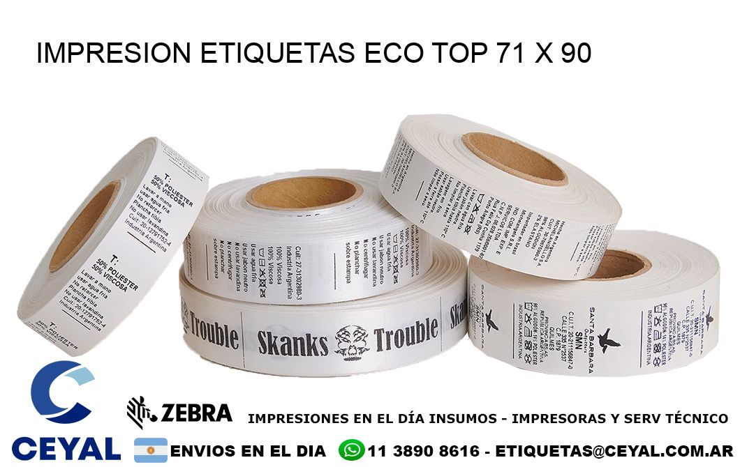 IMPRESION ETIQUETAS ECO TOP 71 x 90